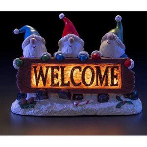 Welcome Gnomes Trio Christmas LED Holiday Light NEW IN BOX SOLD OUT VERISON